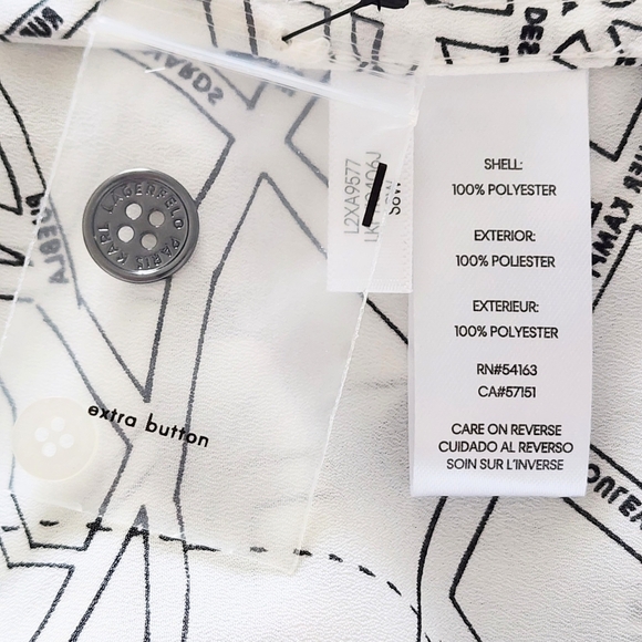 Karl Lagerfeld Paris Road Map Design Women's Shirt.   Size M - Picture 7 of 13